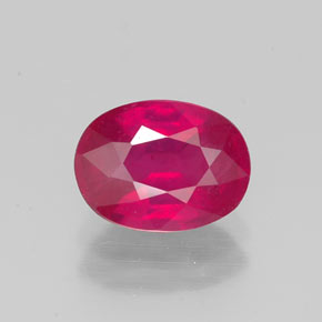 1.90 ct Red Ruby Gemstone, Ruby Gem in Oval Facet Shape for Sale.