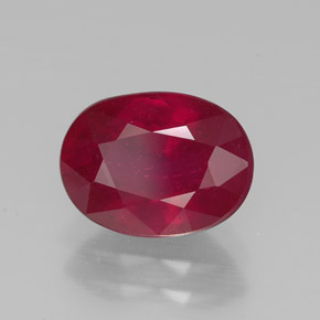 2.48 ct Red Ruby Stone, Natural Ruby in Oval Facet Shape for Sale