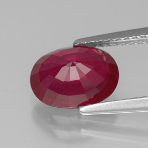 Ruby Gemstone in 9 x 7 mm (calibrated) Size for Sale, Ruby Stone in Pink Red Color