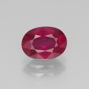 1.54 ct Red Ruby Gemstone, Ruby Gem in Oval Facet Shape for Sale.