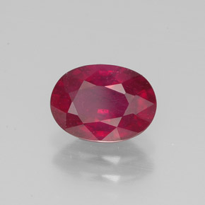 1.54 ct Red Ruby Stone, Natural Ruby in Oval Facet Shape for Sale