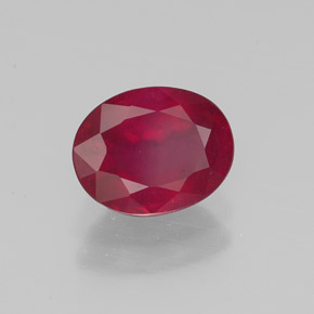 1.78 ct Red Ruby Stone, Natural Ruby in Oval Facet Shape for Sale