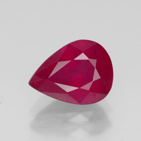 2.21 ct Red Ruby Gemstone, Ruby Gem in Pear Facet Shape for Sale.