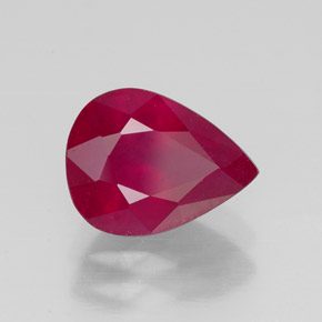 2.21 ct Red Ruby Stone, Natural Ruby in Pear Facet Shape for Sale