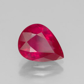 1.83 ct Red Ruby Stone, Natural Ruby in Pear Facet Shape for Sale