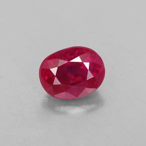 0.97 ct Red Ruby Gemstone, Ruby Gem in Oval Facet Shape for Sale.