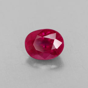 0.97 ct Red Ruby Stone, Natural Ruby in Oval Facet Shape for Sale