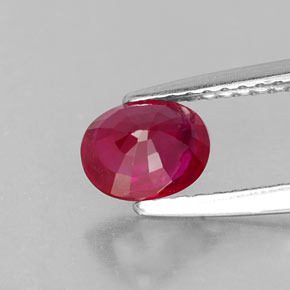 Ruby Gemstone in 6.2 x 4.8 mm Size for Sale, Ruby Stone in Violet Red Color