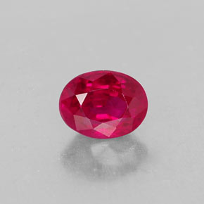 0.86 ct Red Ruby Gemstone, Ruby Gem in Oval Facet Shape for Sale.