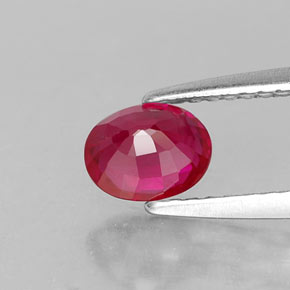 Ruby Gemstone in 6 x 4.6 mm Size for Sale, Ruby Stone in Violet Red Color