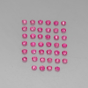 Ruby Gemstone in 2 mm (calibrated) Size for Sale, Ruby Stone in Red Pink Color