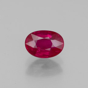 0.95 ct Red Ruby Gemstone, Ruby Gem in Oval Facet Shape for Sale.