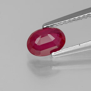 Ruby Gemstone in 6.7 x 4.7 mm Size for Sale, Ruby Stone in Pink Red Color