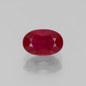 1.11 ct Red Ruby Gemstone, Ruby Gem in Oval Facet Shape for Sale.