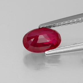 Ruby Gemstone in 7.1 x 4.6 mm Size for Sale, Ruby Stone in Pink Red Color
