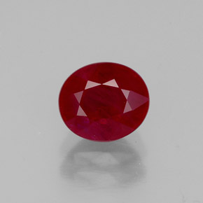 1.43 ct Red Ruby Gemstone, Ruby Gem in Oval Facet Shape for Sale.