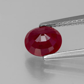 Ruby Gemstone in 6.7 x 5.8 mm Size for Sale, Ruby Stone in Pink Red Color