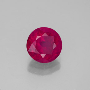 1.75 ct Red Ruby Stone, Natural Ruby in Round Facet Shape for Sale