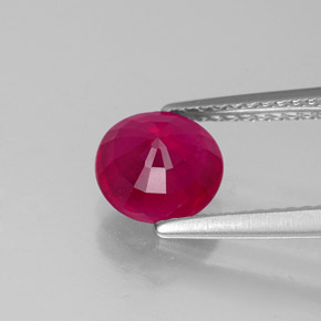 Ruby Gemstone in 7 mm (calibrated) Size for Sale, Ruby Stone in Violet Red Color