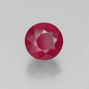 1.87 ct Red Ruby Stone, Natural Ruby in Round Facet Shape for Sale