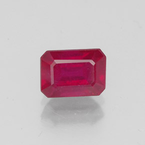 1.50 ct Red Ruby Gemstone, Ruby Gem in Octagon Facet Shape for Sale.