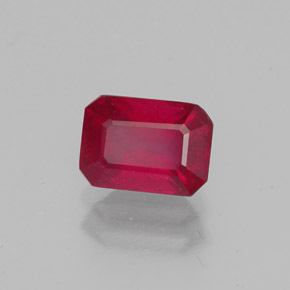 1.32 ct Red Ruby Stone, Natural Ruby in Octagon Facet Shape for Sale