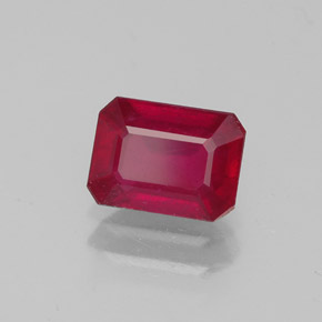 1.42 ct Red Ruby Stone, Natural Ruby in Octagon Facet Shape for Sale