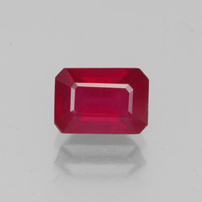 1.52 ct Red Ruby Gemstone, Ruby Gem in Octagon Facet Shape for Sale.