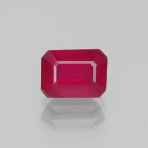 1.42 ct Red Ruby Gemstone, Ruby Gem in Octagon Facet Shape for Sale.