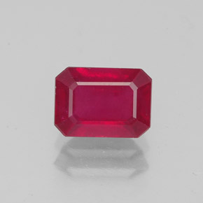 1.59 ct Red Ruby Gemstone, Ruby Gem in Octagon Facet Shape for Sale.