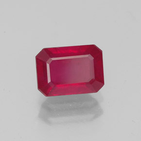 1.59 ct Red Ruby Stone, Natural Ruby in Octagon Facet Shape for Sale