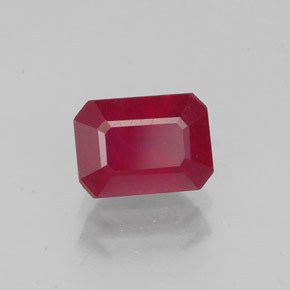1.56 ct Red Ruby Stone, Natural Ruby in Octagon Facet Shape for Sale