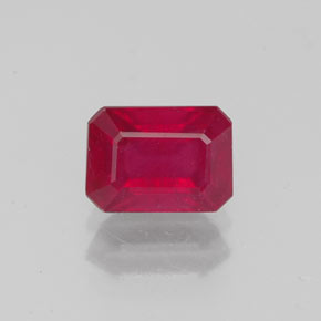 1.52 ct Red Ruby Gemstone, Ruby Gem in Octagon Facet Shape for Sale.