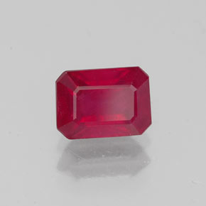 1.52 ct Red Ruby Stone, Natural Ruby in Octagon Facet Shape for Sale
