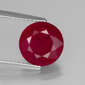 3.37 ct Red Ruby Gemstone, Ruby Gem in Round Facet Shape for Sale.
