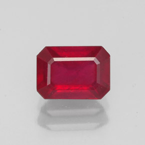 1.63 ct Red Ruby Gemstone, Ruby Gem in Octagon Facet Shape for Sale.