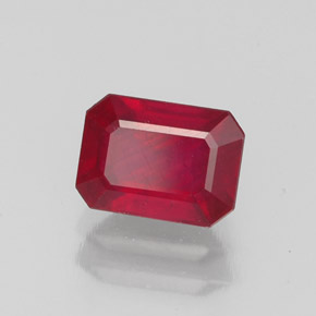 1.63 ct Red Ruby Stone, Natural Ruby in Octagon Facet Shape for Sale