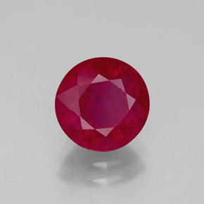 2.58 ct Red Ruby Stone, Natural Ruby in Round Facet Shape for Sale