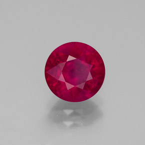 1.87 ct Red Ruby Stone, Natural Ruby in Round Facet Shape for Sale