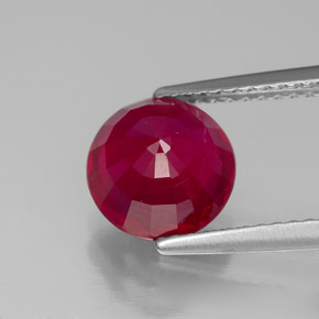 Ruby Gemstone in 8 mm (calibrated) Size for Sale, Ruby Stone in Pink Red Color
