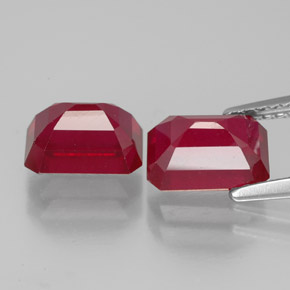 Ruby Gemstone in 8 x 6 mm (calibrated) Size for Sale, Ruby Stone in Pink Red Color