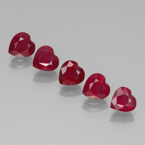 5.19 ct Red Ruby Stone, Natural Ruby in Heart Facet Shape for Sale