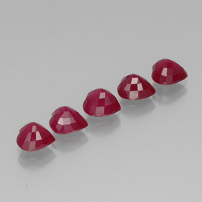 Ruby Gemstone in 6 x 6 mm (calibrated) Size for Sale, Ruby Stone in Pink Red Color