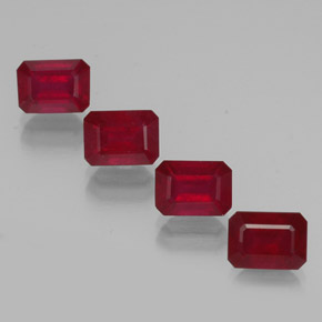 6.74 ct Red Ruby Gemstone, Ruby Gem in Octagon Facet Shape for Sale.