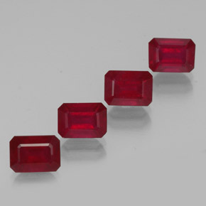 6.74 ct Red Ruby Stone, Natural Ruby in Octagon Facet Shape for Sale