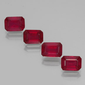 5.01 ct Red Ruby Gemstone, Ruby Gem in Octagon Facet Shape for Sale.