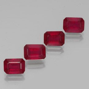 5.01 ct Red Ruby Stone, Natural Ruby in Octagon Facet Shape for Sale