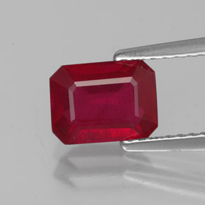 1.80 ct Red Ruby Gemstone, Ruby Gem in Octagon Facet Shape for Sale.