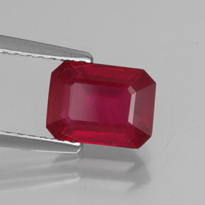 1.80 ct Red Ruby Stone, Natural Ruby in Octagon Facet Shape for Sale