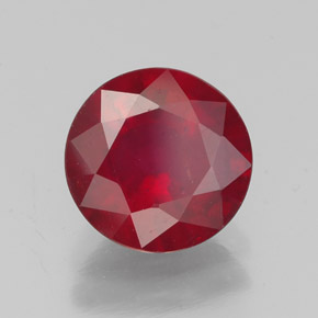 2.35 ct Red Ruby Stone, Natural Ruby in Round Facet Shape for Sale